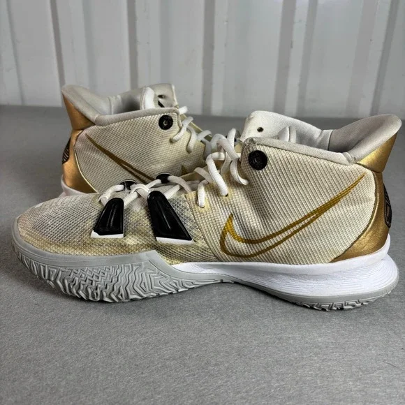 Nike Kyrie 7‎ Rings Men's Basketball Shoes Size 11.5 White/Black/Gold CQ9326-101